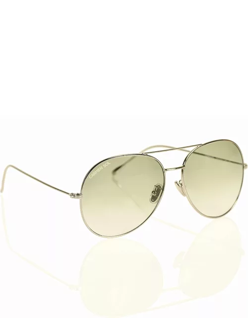 Gold Aviator sunglasses - Gradient Green Mediu