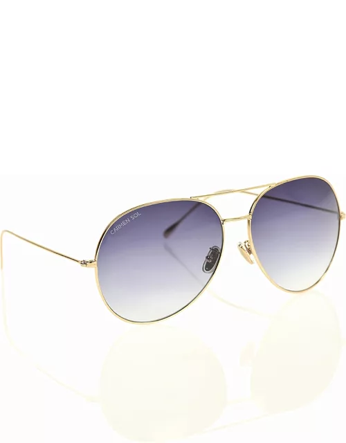 Gold Aviator sunglasses - Gradient Dark Gray Large
