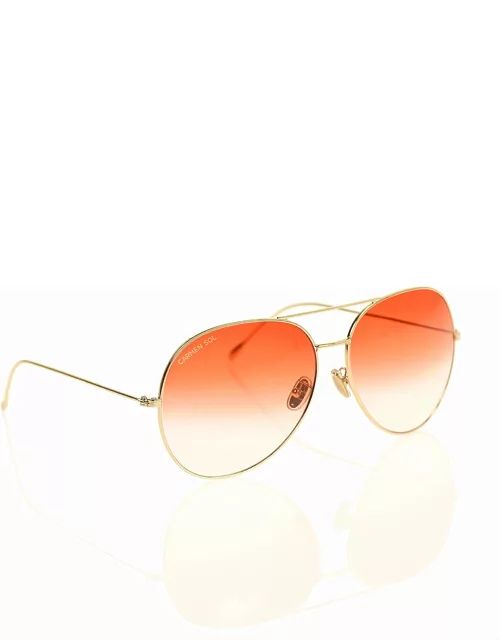 Gold Aviator sunglasses - Gradient Red Mediu