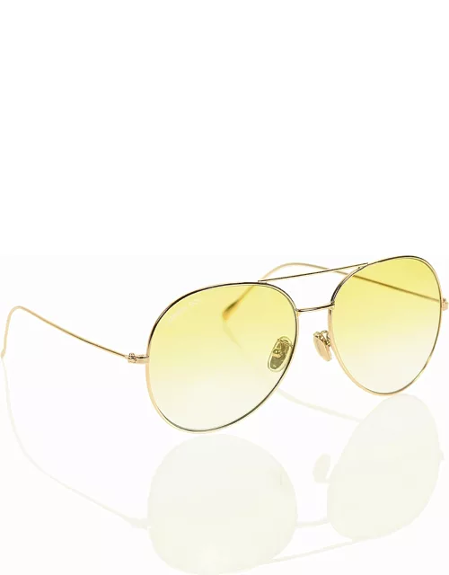 Gold Aviator sunglasses - Gradient Yellow Mediu