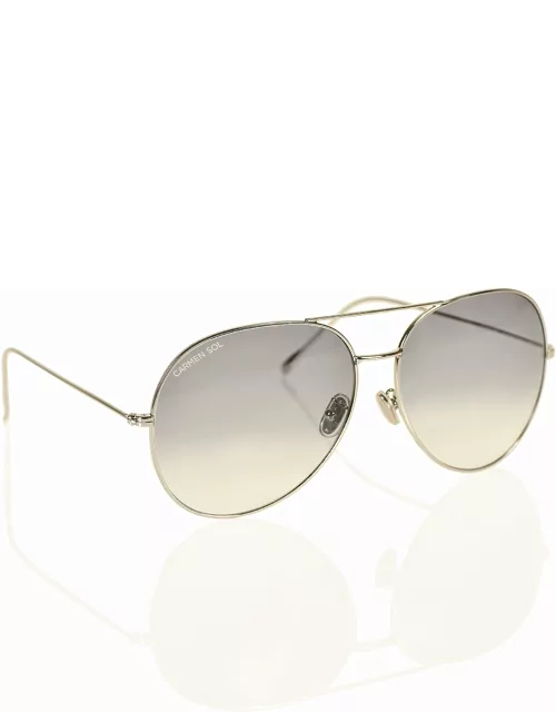 Silver Aviator sunglasses - Gradient Gray Large