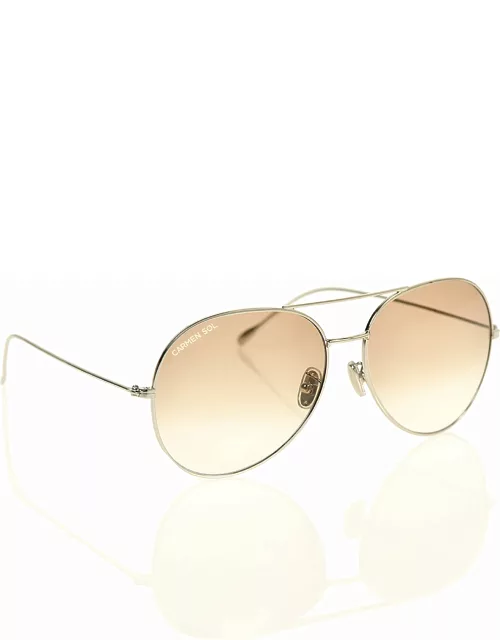 Silver Aviator sunglasses - Gradient Brown Large