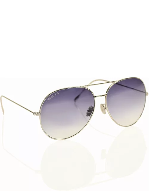 Silver Aviator sunglasses - Gradient Dark Gray Large