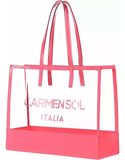 Taormina Clear Large Tote - Neon-Pink
