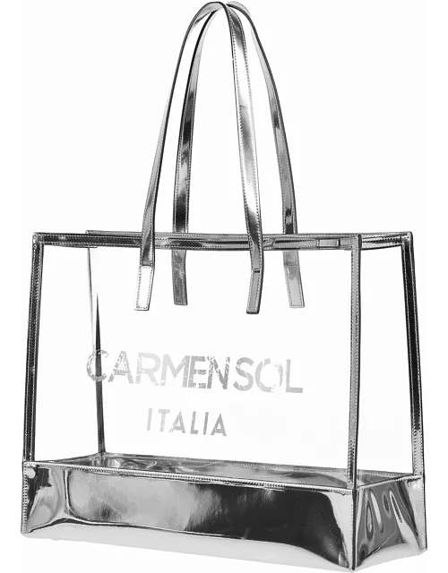 Taormina Clear Large Tote - Silver