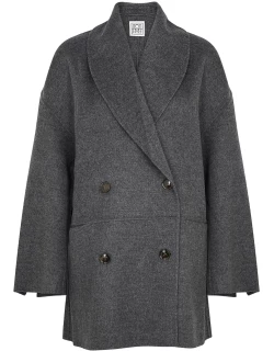 Totême Double-breasted Wool Coat - Grey