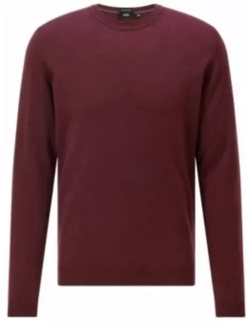 Regular-fit sweater in extra-fine merino- Dark Red Men's Sweater