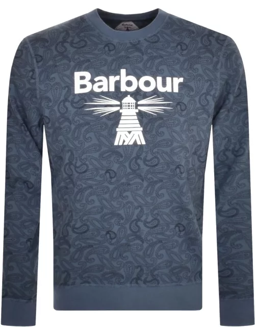 Barbour Beacon Paisley Crew Sweatshirt Blue