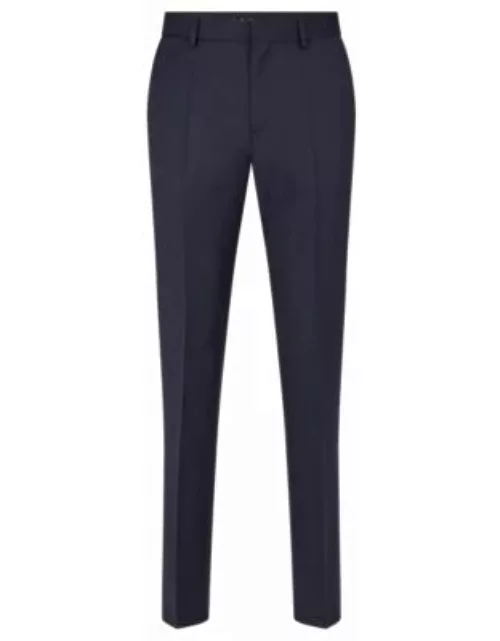 Regular-fit trousers in wool serge- Dark Blue Men's Business Pant