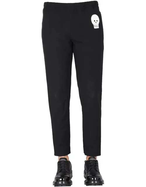 alexander mcqueen jogging pants with embroidered skul