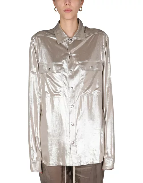 rick owens metallic effect shirt
