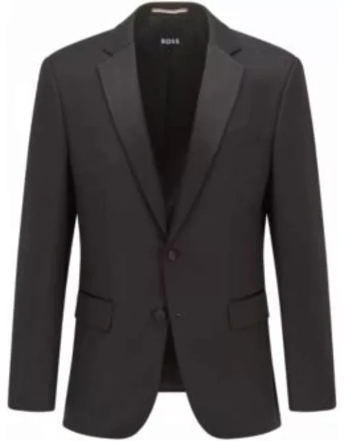 Tuxedo jacket in virgin-wool serge- Black Men's Sport Coat