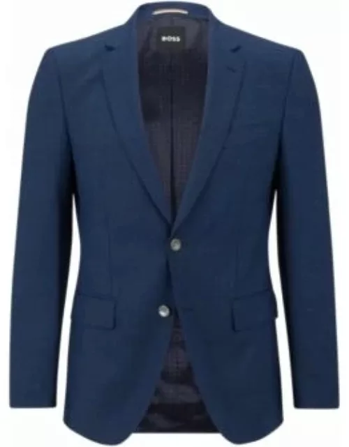 Slim-fit jacket in virgin-wool twill- Dark Blue Men's Sport Coat