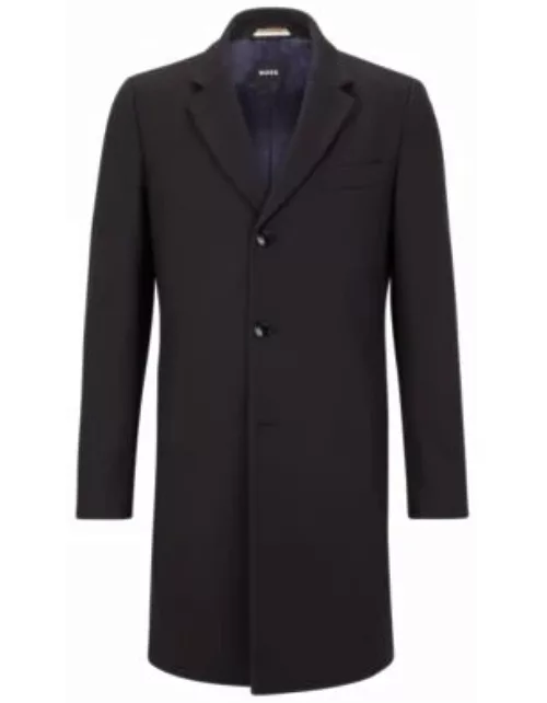 Slim-fit coat in a virgin-wool blend- Dark Blue Men's Formal Coat