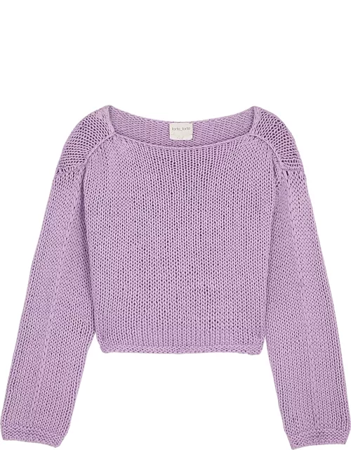 Forte_forte Chunky-knit Cotton Jumper - Purple