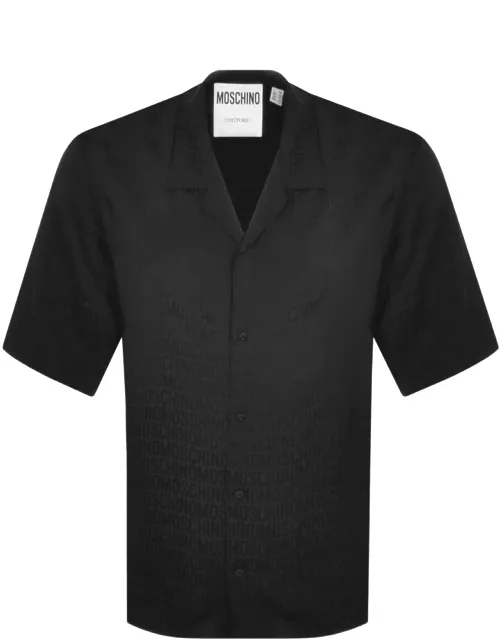 Moschino Repeat Logo Short Sleeve Shirt Black