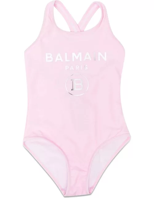 balmain one piece swimsuit with logo