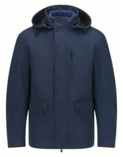 Three-in-one jacket with detachable hood and inner- Dark Blue Men's Casual Jacket