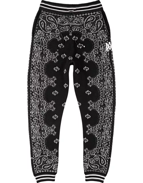 Amiri Bandana B-Ball Black Cotton-blend Sweatpants - Black And Grey