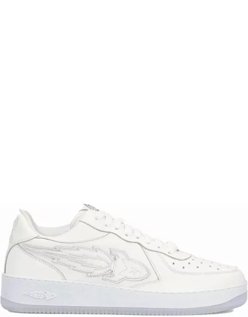 ROCKET - M Low sneaker tumbled leather white