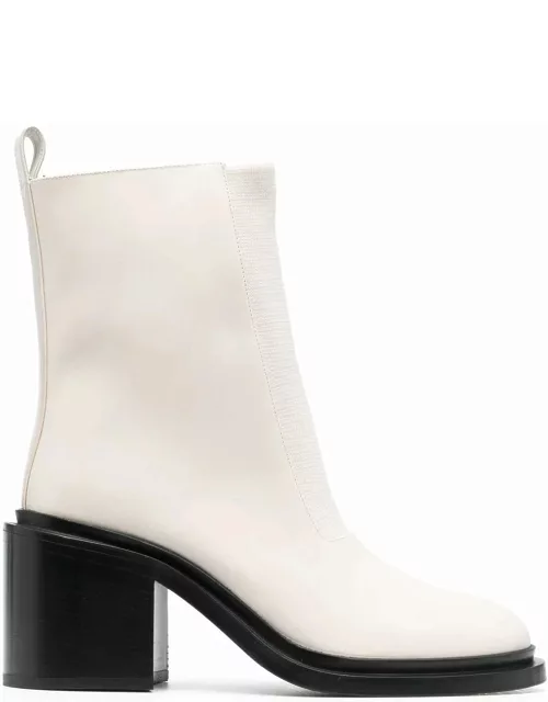 80mm white heel ankle boot