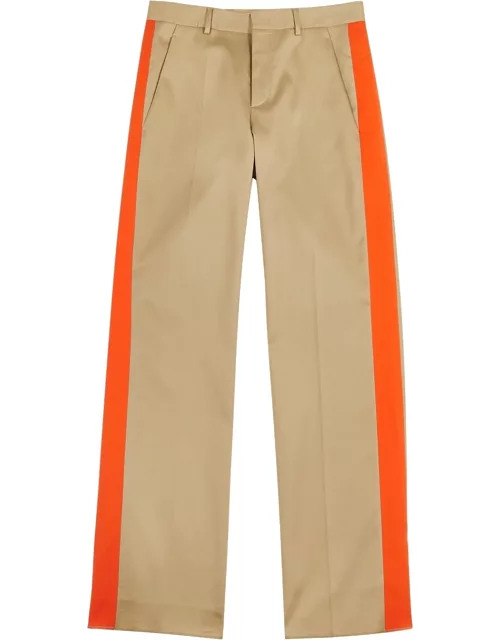Valentino Panelled Cotton-twill Trousers - Camel