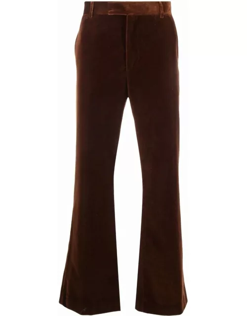 Brown velvet tailored trouser
