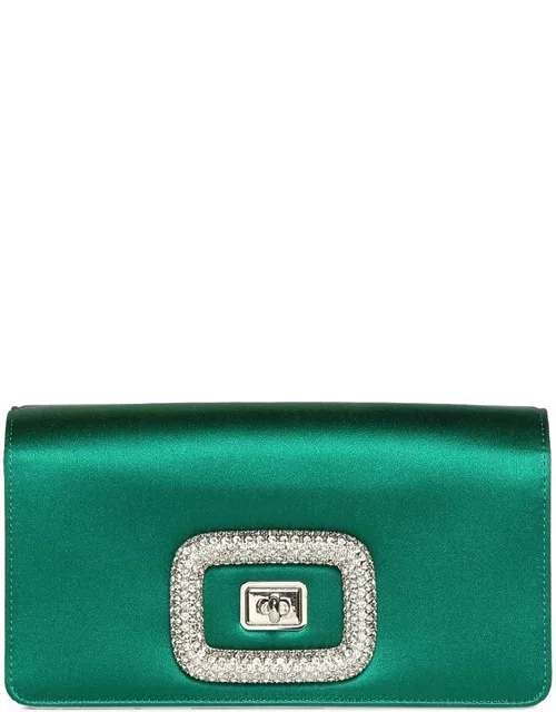 Mini Green Viv' Choc Jewel Satin Bag