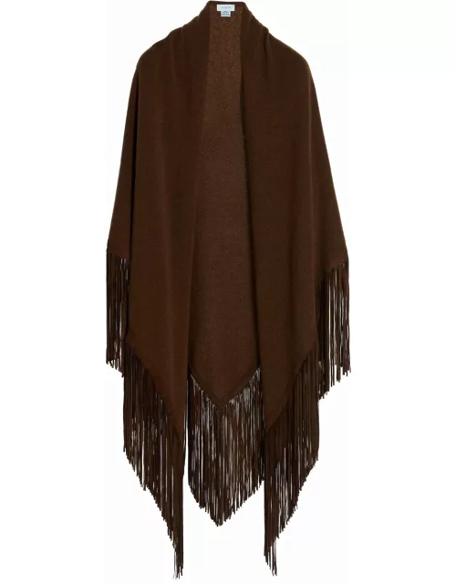 Brown Comte cape with bang