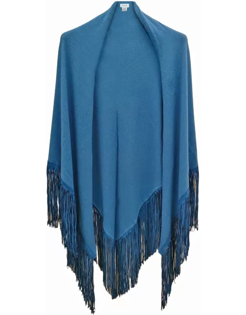 Blue 'Comte' cape with bang