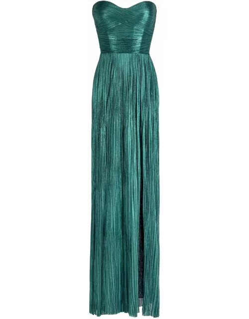 Carla green evening dress with sweetheart neckline and removable shaw