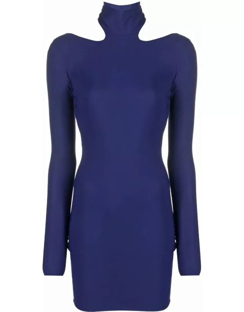 Claud short fitted dress blue