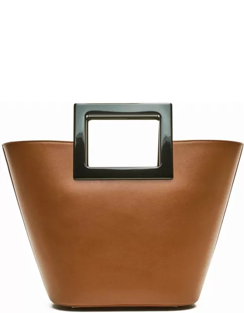 Brown mini Riviera nappa leather bag with square handle