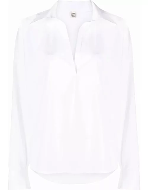 White V-neck shirt