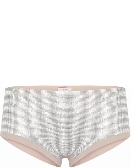 Silver shorts with crystal