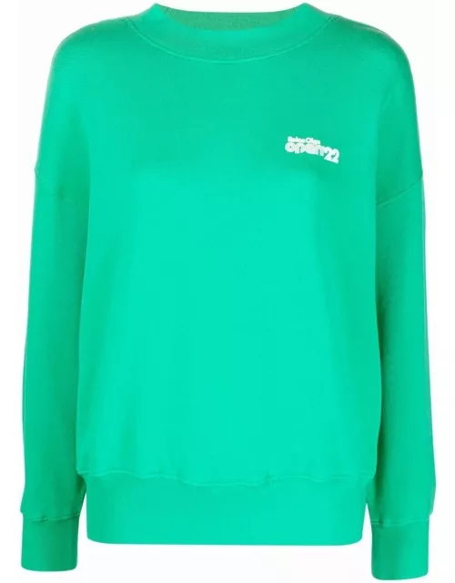 Green Fawcett crewneck sweatshirt with logo print
