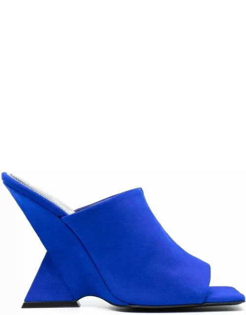 Blue Cheope mules with sculpted hee