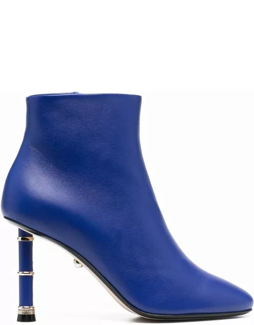 Diana blue heeled ankle boot