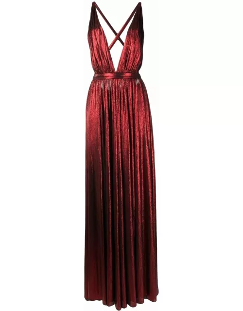 Tova long dress in red satin
