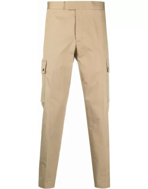 Beige cargo-style tailored pant