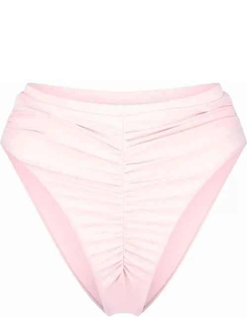 Pink bikini briefs with ruffle