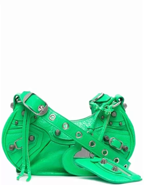 Le Cagole XS green shoulder bag