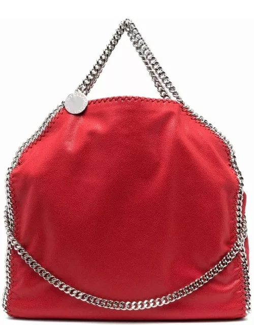 Red Falabella shoulder bag with silver chain