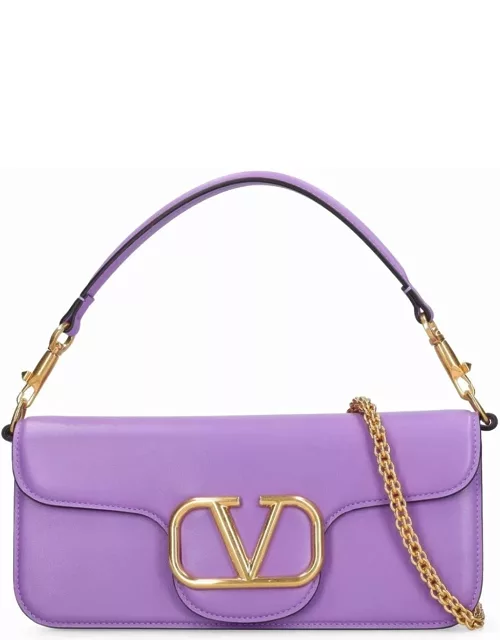 Loco' lilac leather bag with gold logo