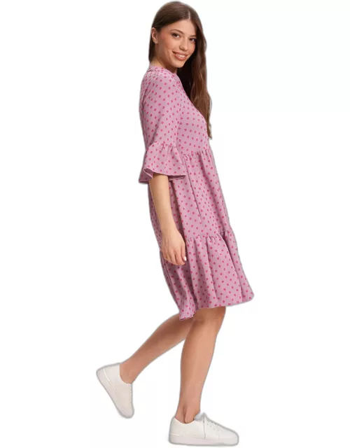 Anabella Women&#39;s Tiered Dress With Bell Sleeve