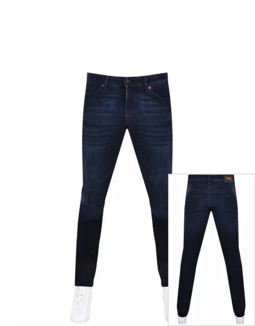 BOSS Taber Tapered Fit Dark Wash Jeans Navy