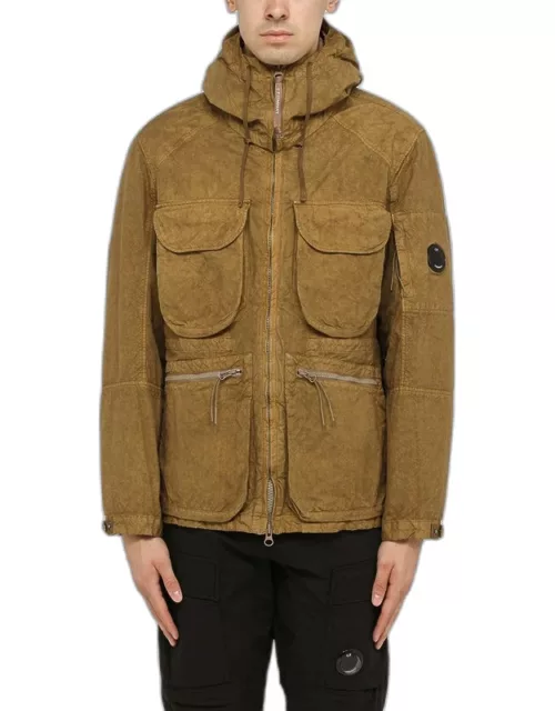 Short reversible cumin-coloured parka jacket