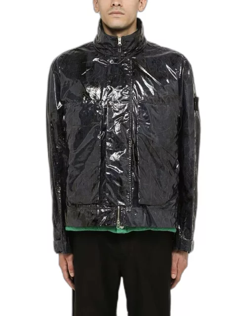 Black puffer jacket in a technical fabric