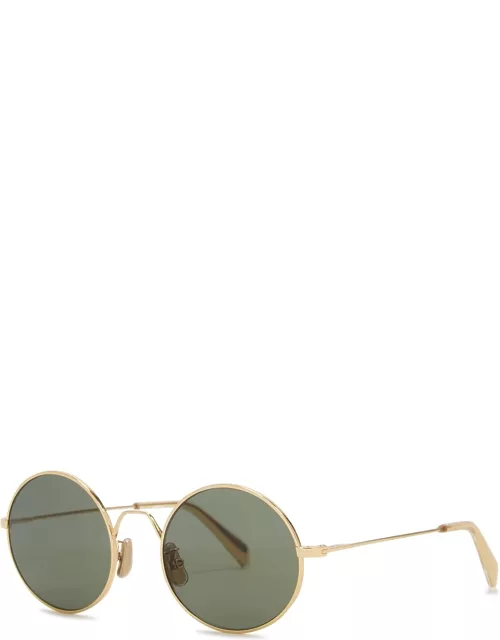 Celine Gold-tone Round-frame Sunglasse
