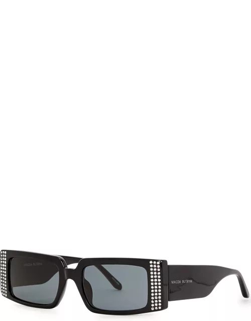 Linda Farrow Luxe X Magda Butrym Sunglasses, Sunglasses, Embellished - Black